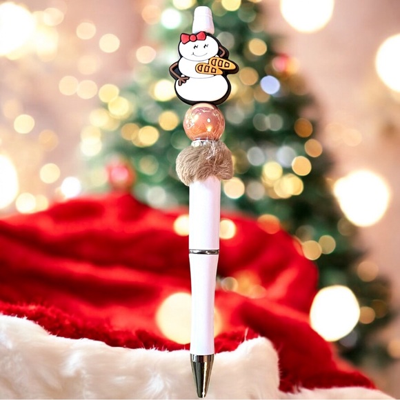 New girl snowman funny ballpoint ink pen - Picture 2 of 2